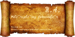 Mátyásy Adeodát névjegykártya